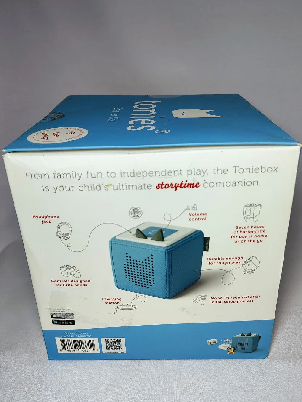 Tonies Starter Set - Light Blue Box Toniebox  - Includes Puppy Playtime Tonie